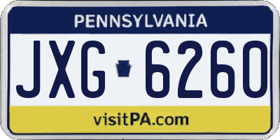 PA license plate JXG6260