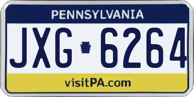PA license plate JXG6264