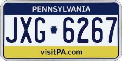 PA license plate JXG6267