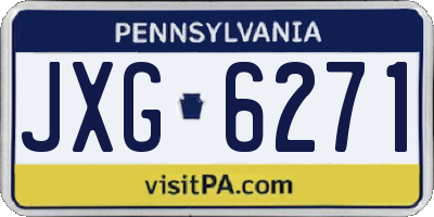 PA license plate JXG6271