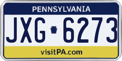 PA license plate JXG6273