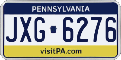 PA license plate JXG6276
