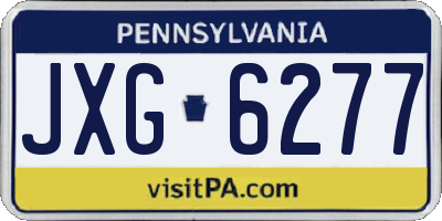 PA license plate JXG6277