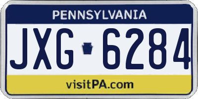 PA license plate JXG6284