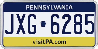 PA license plate JXG6285