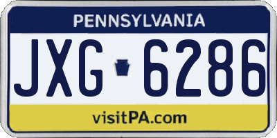 PA license plate JXG6286