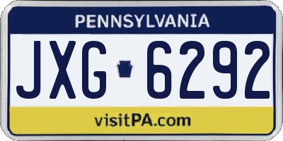 PA license plate JXG6292