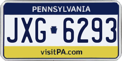 PA license plate JXG6293