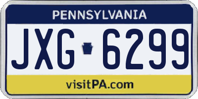 PA license plate JXG6299