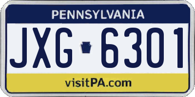 PA license plate JXG6301