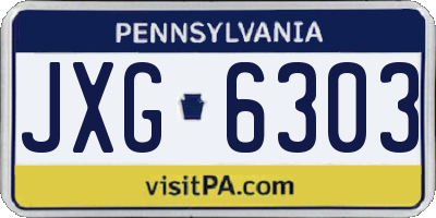 PA license plate JXG6303