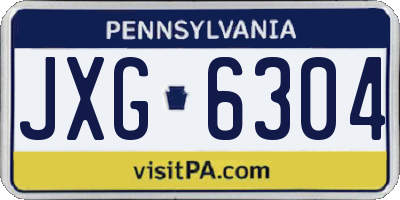 PA license plate JXG6304