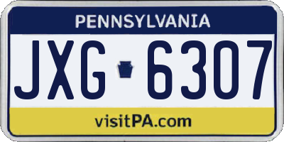 PA license plate JXG6307