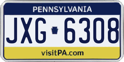 PA license plate JXG6308