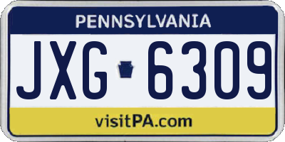 PA license plate JXG6309
