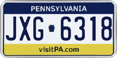 PA license plate JXG6318