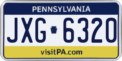 PA license plate JXG6320