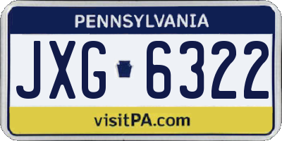 PA license plate JXG6322