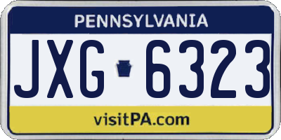 PA license plate JXG6323
