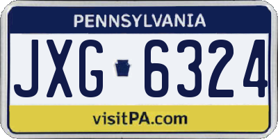 PA license plate JXG6324