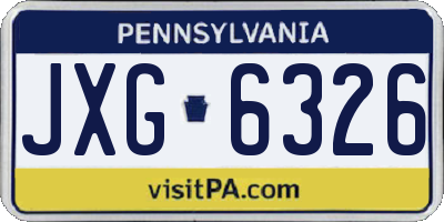 PA license plate JXG6326
