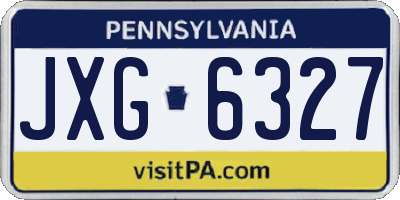 PA license plate JXG6327