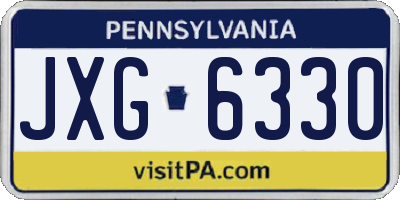 PA license plate JXG6330