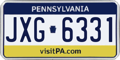 PA license plate JXG6331