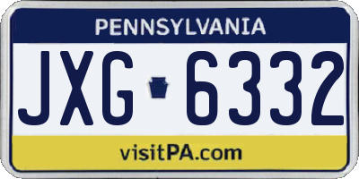 PA license plate JXG6332