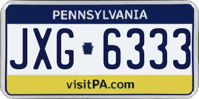 PA license plate JXG6333