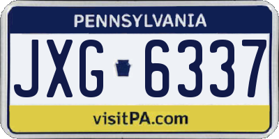 PA license plate JXG6337