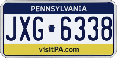 PA license plate JXG6338