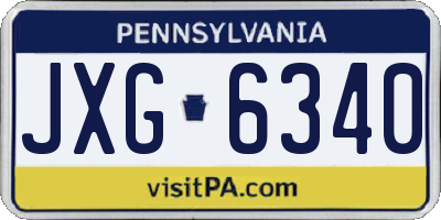 PA license plate JXG6340