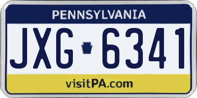 PA license plate JXG6341