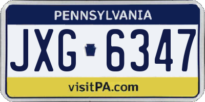 PA license plate JXG6347
