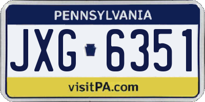 PA license plate JXG6351