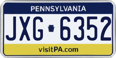 PA license plate JXG6352