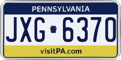 PA license plate JXG6370