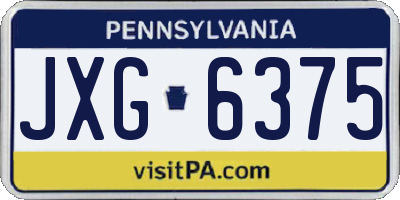 PA license plate JXG6375