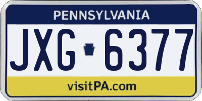 PA license plate JXG6377