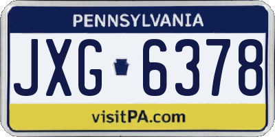 PA license plate JXG6378