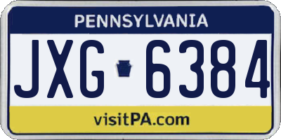 PA license plate JXG6384