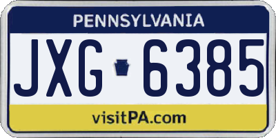 PA license plate JXG6385
