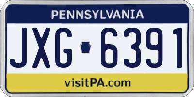 PA license plate JXG6391