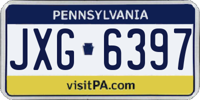 PA license plate JXG6397