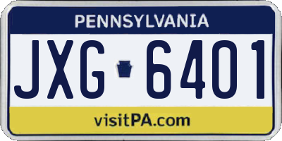 PA license plate JXG6401