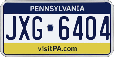 PA license plate JXG6404