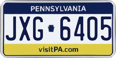 PA license plate JXG6405