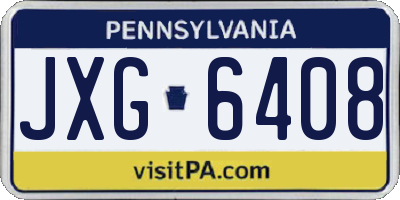 PA license plate JXG6408