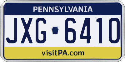 PA license plate JXG6410
